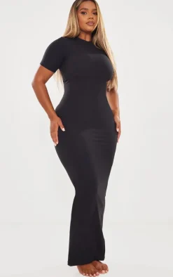 Shape Black Sculpted Short Sleeve Maxi Dress