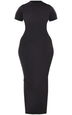 Shape Black Sculpted Short Sleeve Maxi Dress
