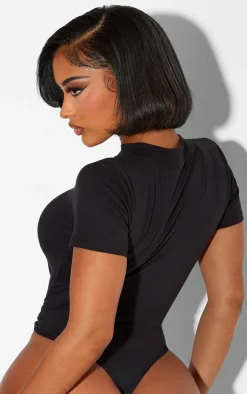 Shape Black Sculpted Short Sleeve Bodysuit