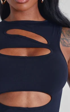 Shape Black Sculpted Slash Front Bodysuit