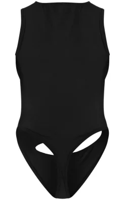 Shape Black Sculpted Slash Front Bodysuit