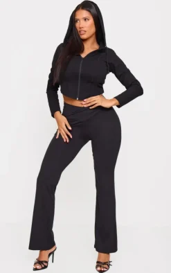 Shape Black Seam Detail Sculpted Zip Through Jacket