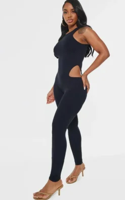 Shape Black Seamless Cut Out Jumpsuit