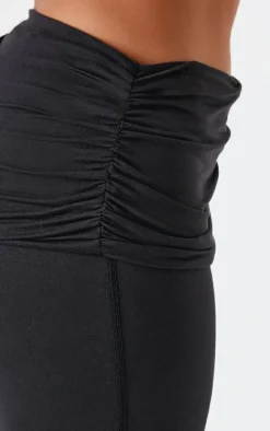 Shape Black Seamless Fold Over Pants