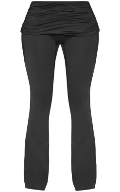 Shape Black Seamless Fold Over Pants