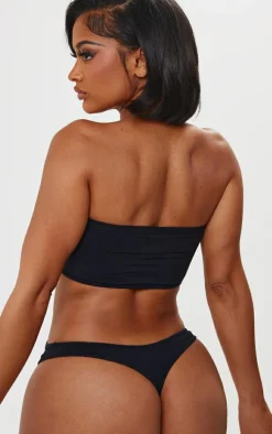 Shape Black Seamless Open Back Bandeau Bodysuit