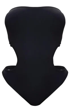 Shape Black Seamless Open Back Bandeau Bodysuit