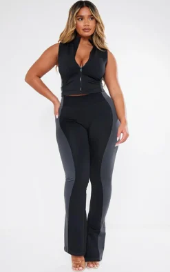 Shape Black Seamless Zip Through Sleeveless Top