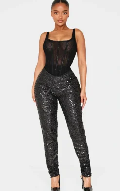 Shape Black Sequin Pants
