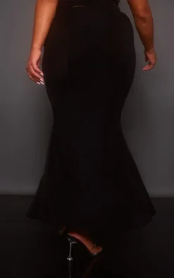 Shape Black Slinky Acetate Low Rise Maxi Skirt