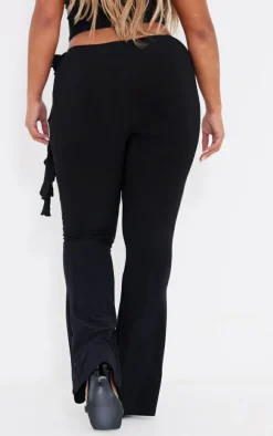 Shape Black Slinky Rose High Waist Flare Pants