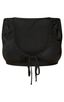 Shape Black Slinky Sleeveless Tie Front Top