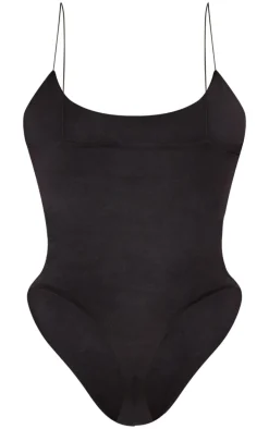 Shape Black Slinky Spaghetti Strap Bodysuit