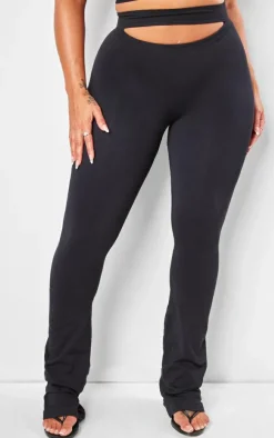Shape Black Soft Seamless Cut Out Flare Pants
