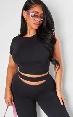 Shape Black Soft Seamless Cut Out Flare Pants