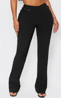 Shape Black Stretch Buckle Straight Leg Pants