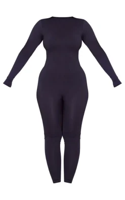 Shape Black Stretch Seamless Long Sleeve Jumpsuit