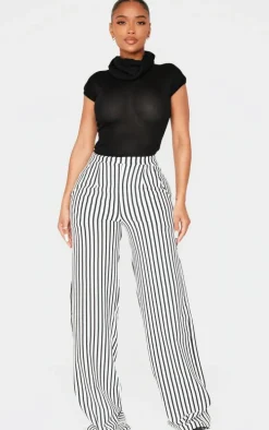 Shape Black Striped Wide Leg Pants