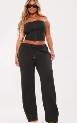 Shape Black Sweat Drawstring Waist Wide Leg Sweatpants