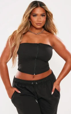 Shape Black Sweat Seam Detail Bandeau Corset