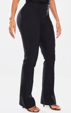 Shape Black Tailored High Waisted Pin Tuck Flared Pants