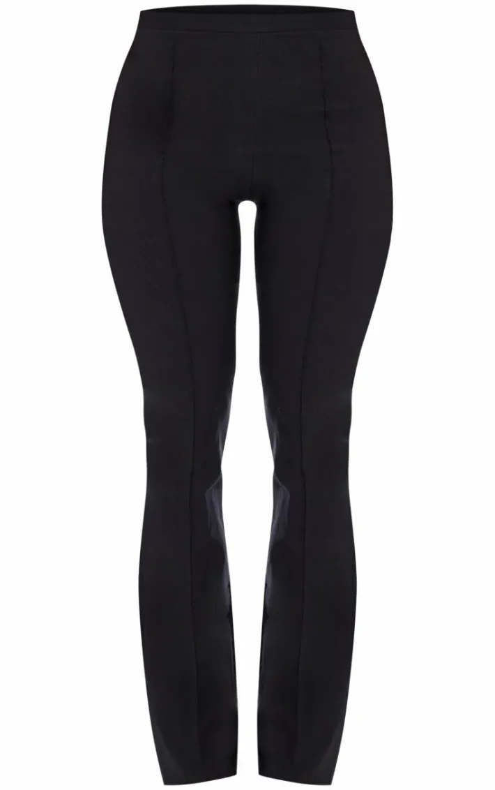 Shape Black Tailored High Waisted Pin Tuck Flared Pants