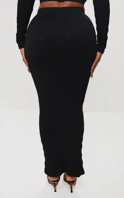 Shape Black Textured Seamless Maxi Skirt