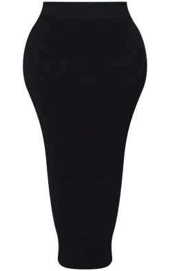 Shape Black Textured Seamless Maxi Skirt