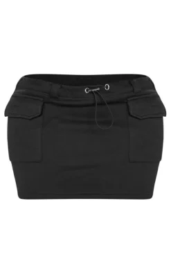 Shape Black Toggle Waist Pocket Detail Mini Skirt
