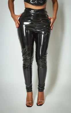 Shape Black Vinyl High Waist Skinny Pants