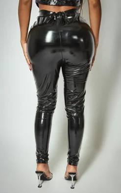 Shape Black Vinyl High Waist Skinny Pants