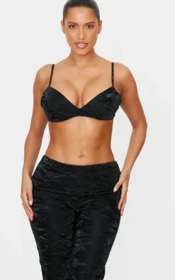 Shape Black Washed Faux Leather Panel Detail Pants