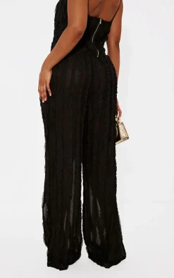 Shape Black Woven Frill Detail Wide Leg Pants