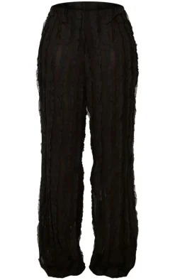 Shape Black Woven Frill Detail Wide Leg Pants