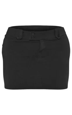 Shape Black Woven Micro Mini Skirt
