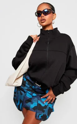 Shape Blue Camo Print Pocket Detail Mini Skirt