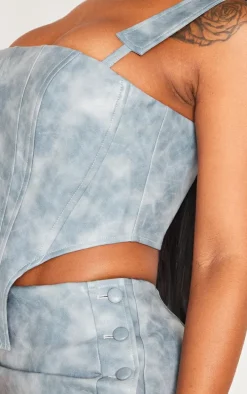 Shape Blue Faux Leather Corset