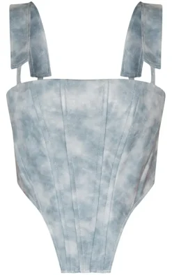 Shape Blue Faux Leather Corset