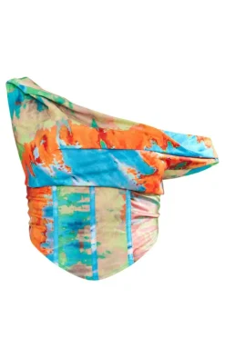 Shape Blue Ombre Printed Bardot Corset