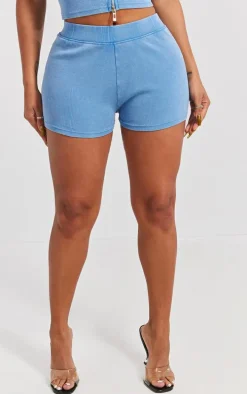 Shape Blue Rib Hot Pants