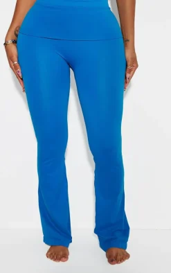 Shape Blue Stretch Seamless Foldover Waist Flare Pants