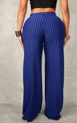 Shape Blue Striped Wide Leg Pants