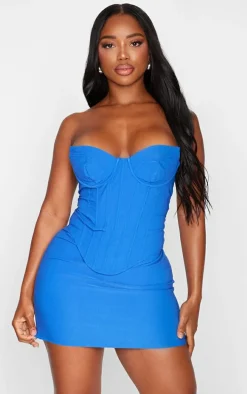 Shape Blue Woven Bandeau Corset