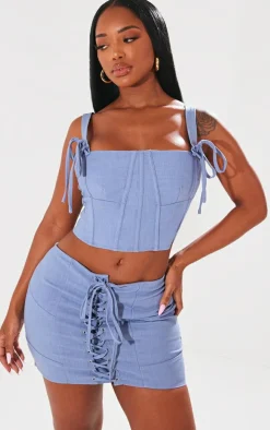 Shape Blue Woven Strappy Corset