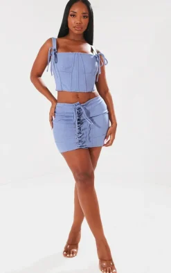 Shape Blue Woven Strappy Corset