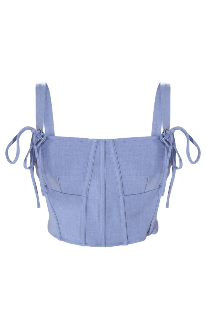 Shape Blue Woven Strappy Corset