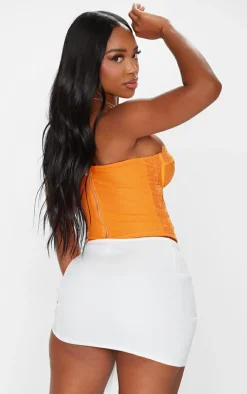 Shape Bright Orange Woven Lace Bandeau Corset