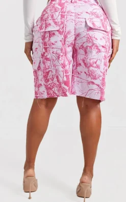 Shape Bright Pink Camo Longline Shorts