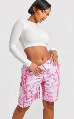 Shape Bright Pink Camo Longline Shorts