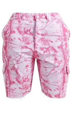 Shape Bright Pink Camo Longline Shorts